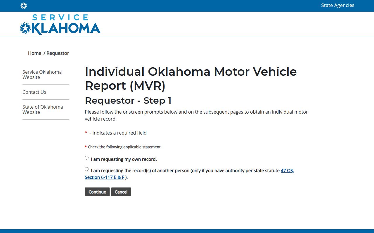 Service Oklahoma portal for the state driver record behind Pittsburg County traffic cases